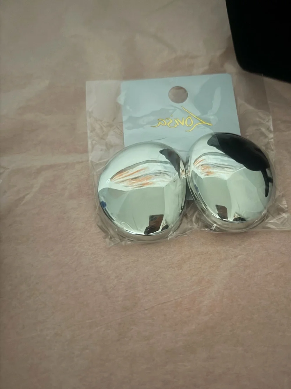 Silver Dome Statement Earrings
